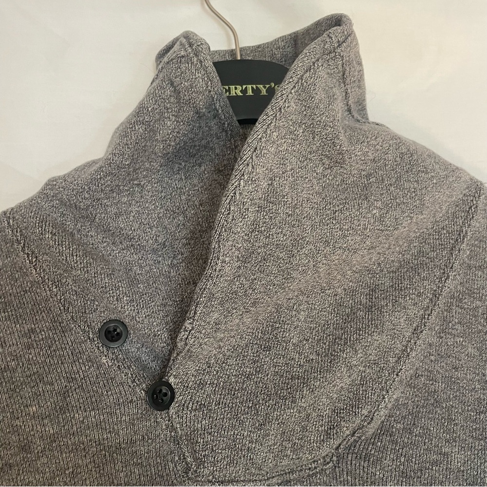 Ralph Lauren Heather Gray Polo 2 button tall collar sweatshirt material size PS - Picture 3 of 9